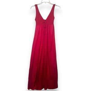 Kayser VTG 70s Womens‎ Nightgown Maxi Size Medium Red Babydoll Nylon Satin USA